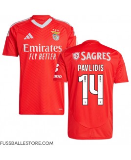 Günstige Benfica Vangelis Pavlidis #14 Heimtrikot 2024-25 Kurzarm